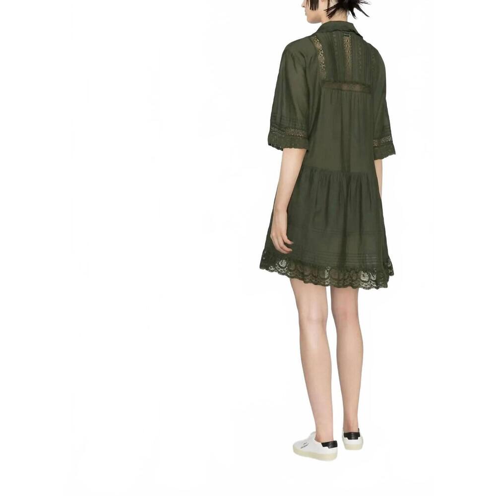 NEW ZADIG & VOLTAIRE rosea mini dress in green - Picture 2 of 3